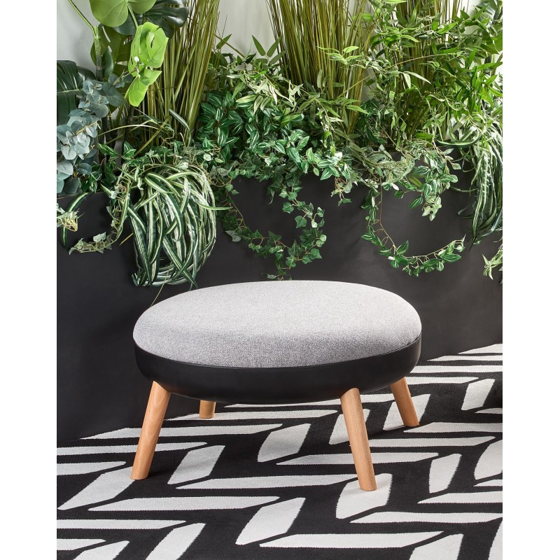 'SCANDI Footstool: Ash Grey, Black' 'SCANDI Footstool: Ash Grey, Black'