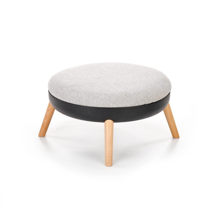 'SCANDI Footstool: Ash Grey, Black' 'SCANDI Footstool: Ash Grey, Black'