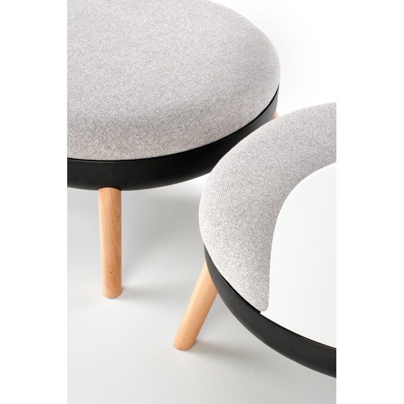 'SCANDI Footstool: Ash Grey, Black' 'SCANDI Footstool: Ash Grey, Black'
