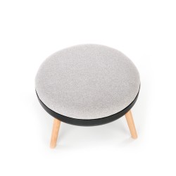 'SCANDI Footstool: Ash Grey, Black' 'SCANDI Footstool: Ash Grey, Black'