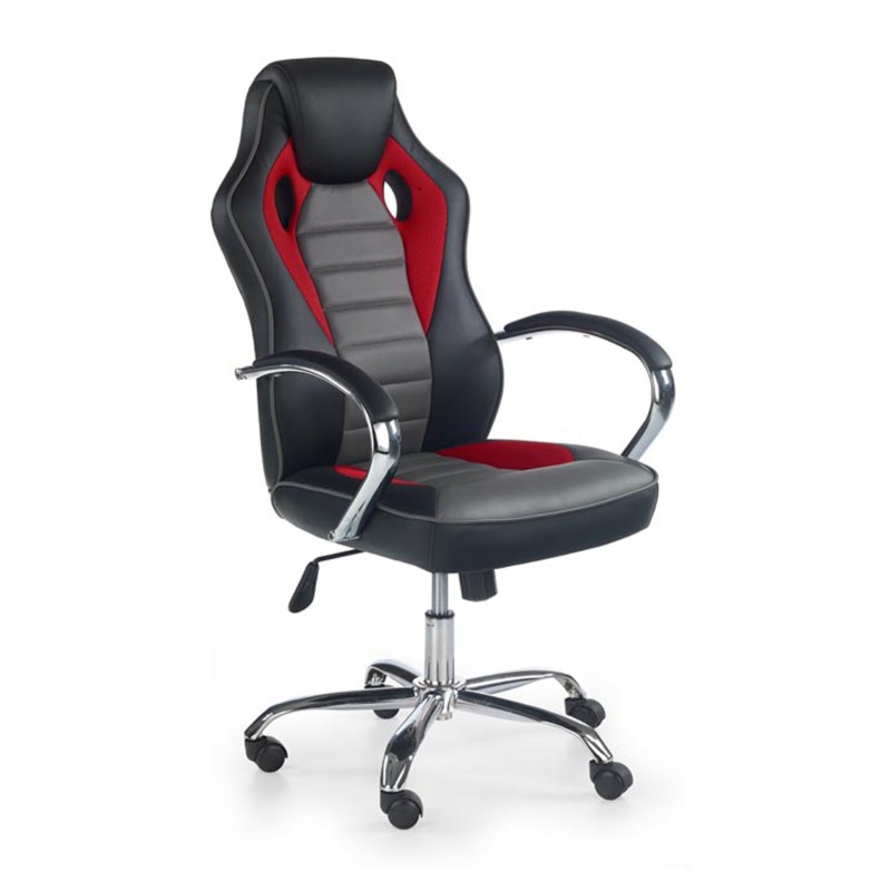 'SCROLL Office Chair in Black / Red / Ash'