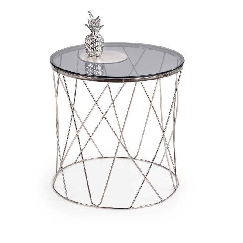 'SELENA Coffee Table, Frame - Chrome, Glass - Smoked'