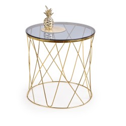 'SELENA Coffee Table, Frame - Gold, Glass - Smoked'