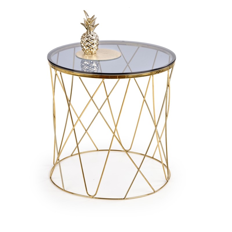 'SELENA Coffee Table, Frame - Gold, Glass - Smoked' 'SELENA Coffee Table, Frame - Gold, Glass - Smoked'