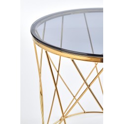 'SELENA Coffee Table, Frame - Gold, Glass - Smoked' 'SELENA Coffee Table, Frame - Gold, Glass - Smoked'