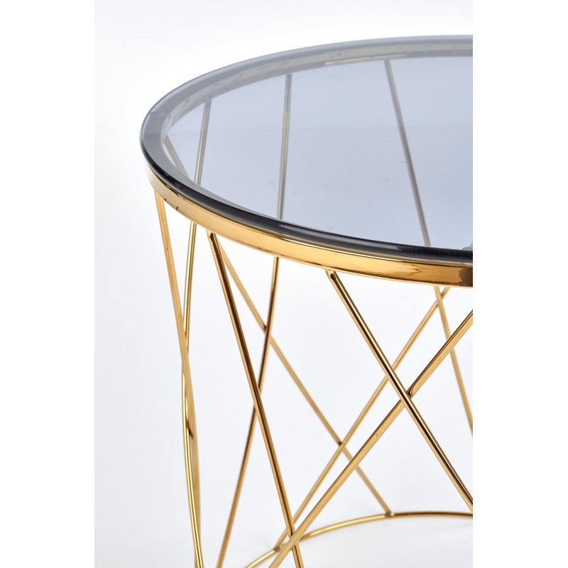 'SELENA Coffee Table, Frame - Gold, Glass - Smoked' 'SELENA Coffee Table, Frame - Gold, Glass - Smoked'