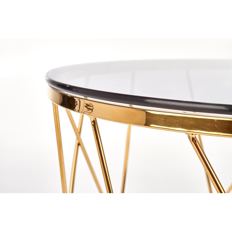 'SELENA Coffee Table, Frame - Gold, Glass - Smoked' 'SELENA Coffee Table, Frame - Gold, Glass - Smoked'