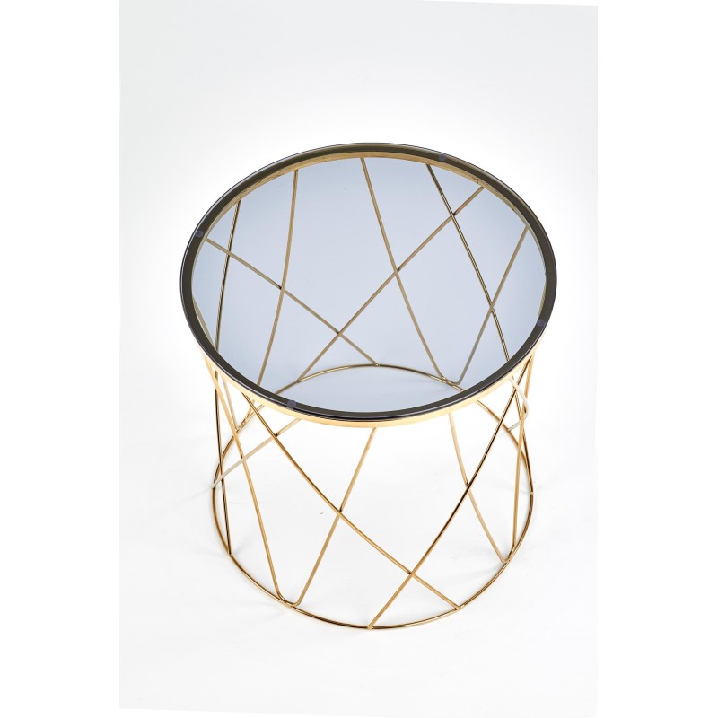 'SELENA Coffee Table, Frame - Gold, Glass - Smoked' 'SELENA Coffee Table, Frame - Gold, Glass - Smoked'