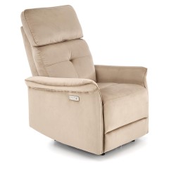 'SEMIR Electric Reclining Armchair with USB Port, Beige' 'SEMIR Electric Reclining Armchair with USB Port, Beige'