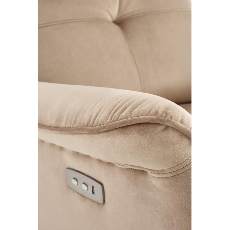 'SEMIR Electric Reclining Armchair with USB Port, Beige' 'SEMIR Electric Reclining Armchair with USB Port, Beige'