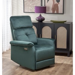 'SEMIR Electric Reclining Armchair with USB Port, Dark Green'