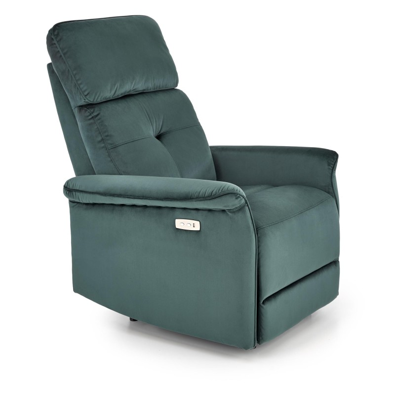 'SEMIR Electric Reclining Armchair with USB Port, Dark Green' 'SEMIR Electric Reclining Armchair with USB Port, Dark Green'