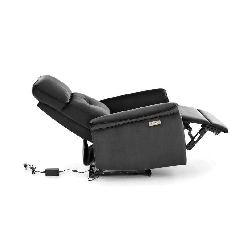 'SEMIR Electric Reclining Armchair with USB Port, Black' 'SEMIR Electric Reclining Armchair with USB Port, Black'