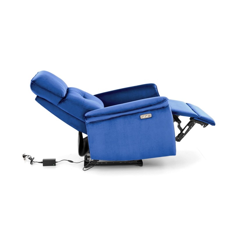 'SEMIR Electric Reclining Armchair with USB Port, Navy Blue' 'SEMIR Electric Reclining Armchair with USB Port, Navy Blue'