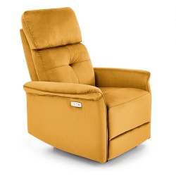 'SEMIR Electric Reclining Armchair with USB Port, Mustard'