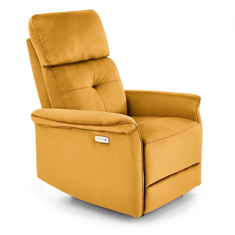 'SEMIR Electric Reclining Armchair with USB Port, Mustard' 'SEMIR Electric Reclining Armchair with USB Port, Mustard'