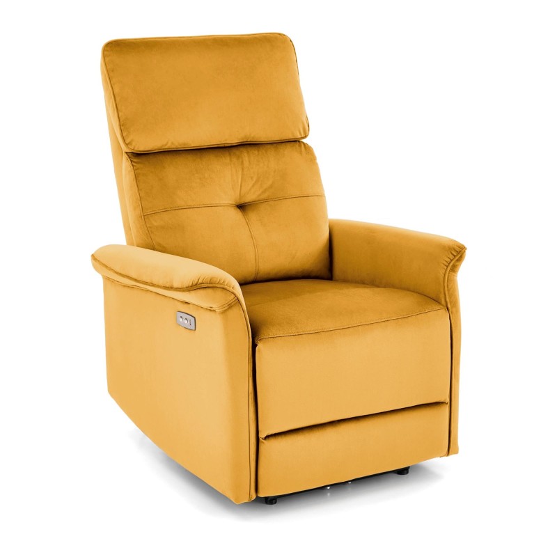 'SEMIR Electric Reclining Armchair with USB Port, Mustard' 'SEMIR Electric Reclining Armchair with USB Port, Mustard'