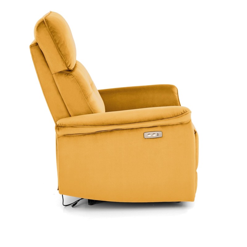 'SEMIR Electric Reclining Armchair with USB Port, Mustard' 'SEMIR Electric Reclining Armchair with USB Port, Mustard'