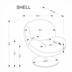 "SHELL Relaxation Armchair, Ashen" "SHELL Relaxation Armchair, Ashen"