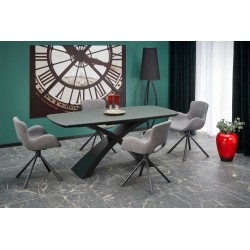 'SILVESTRO Extendable Table Top - Dark Ash, Leg - Black'