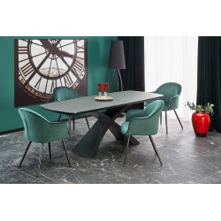 'SILVESTRO Extendable Table Top - Dark Ash, Leg - Black' 'SILVESTRO Extendable Table Top - Dark Ash, Leg - Black'