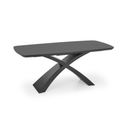'SILVESTRO Extendable Table Top - Dark Ash, Leg - Black' 'SILVESTRO Extendable Table Top - Dark Ash, Leg - Black'