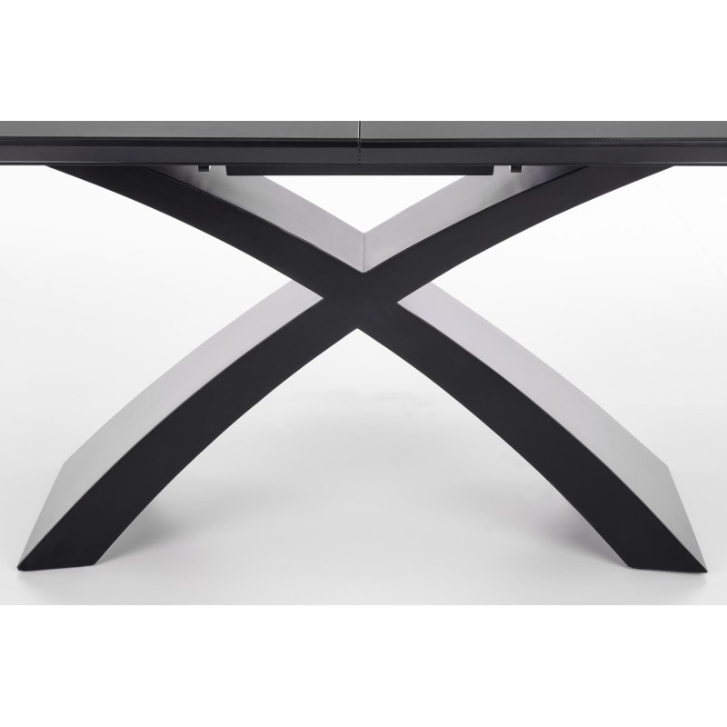 'SILVESTRO Extendable Table Top - Dark Ash, Leg - Black' 'SILVESTRO Extendable Table Top - Dark Ash, Leg - Black'