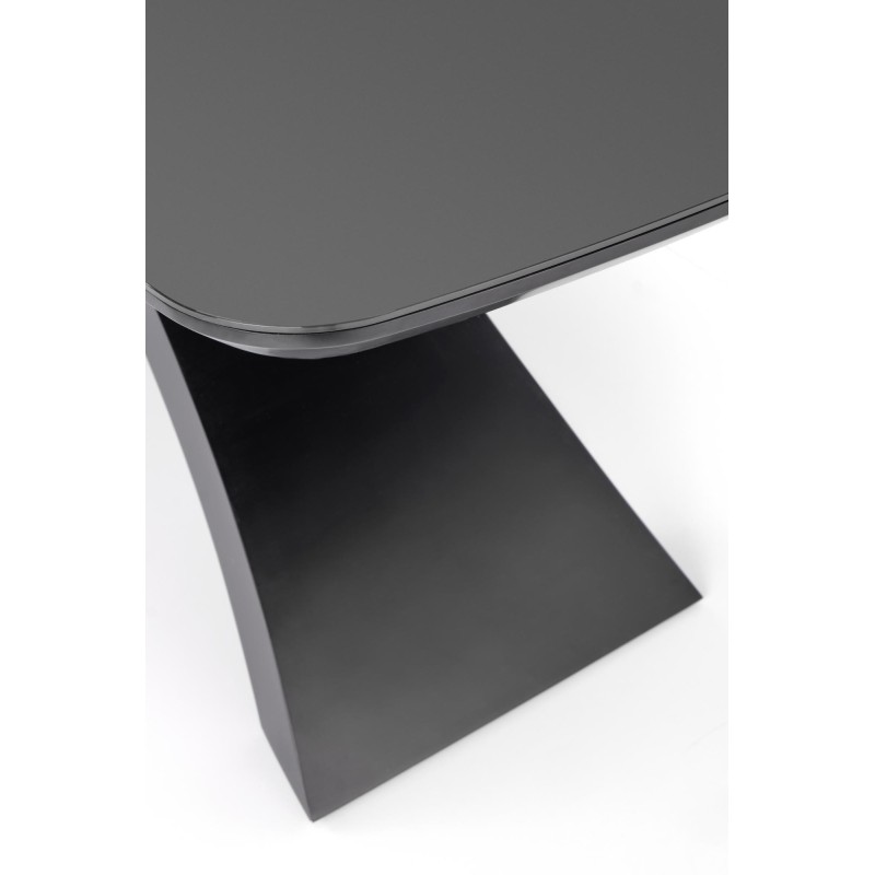 'SILVESTRO Extendable Table Top - Dark Ash, Leg - Black' 'SILVESTRO Extendable Table Top - Dark Ash, Leg - Black'