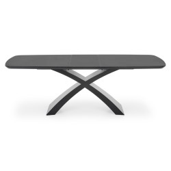 'SILVESTRO Extendable Table Top - Dark Ash, Leg - Black' 'SILVESTRO Extendable Table Top - Dark Ash, Leg - Black'