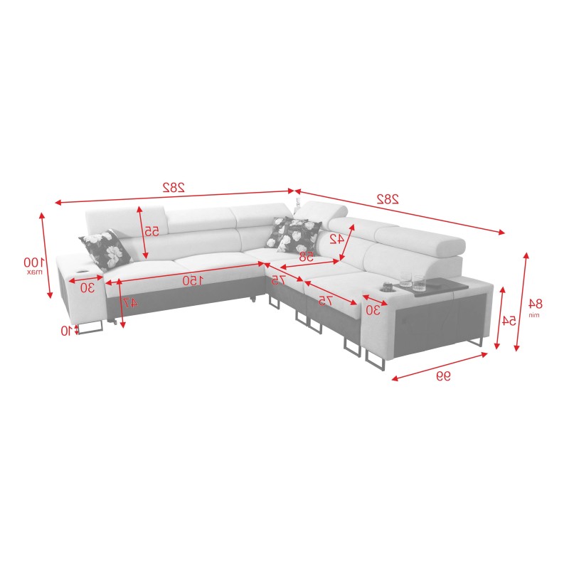 Ecksofa Prestige III mit Schlaffunktion und USB-Anschluss - Weich im Griff, Freya 210.02 + Tauro 8203 Ecksofa Prestige III mit Schlaffunktion und USB-Anschluss - Weich im Griff, Freya 210.02 + Tauro 8203