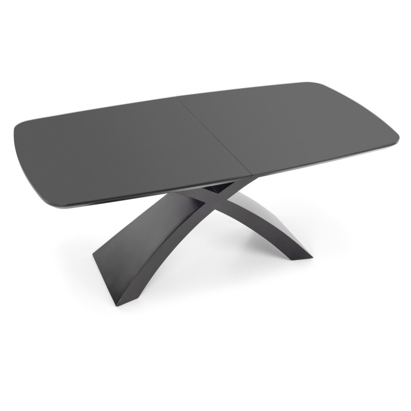 'SILVESTRO Extendable Table Top - Dark Ash, Leg - Black' 'SILVESTRO Extendable Table Top - Dark Ash, Leg - Black'
