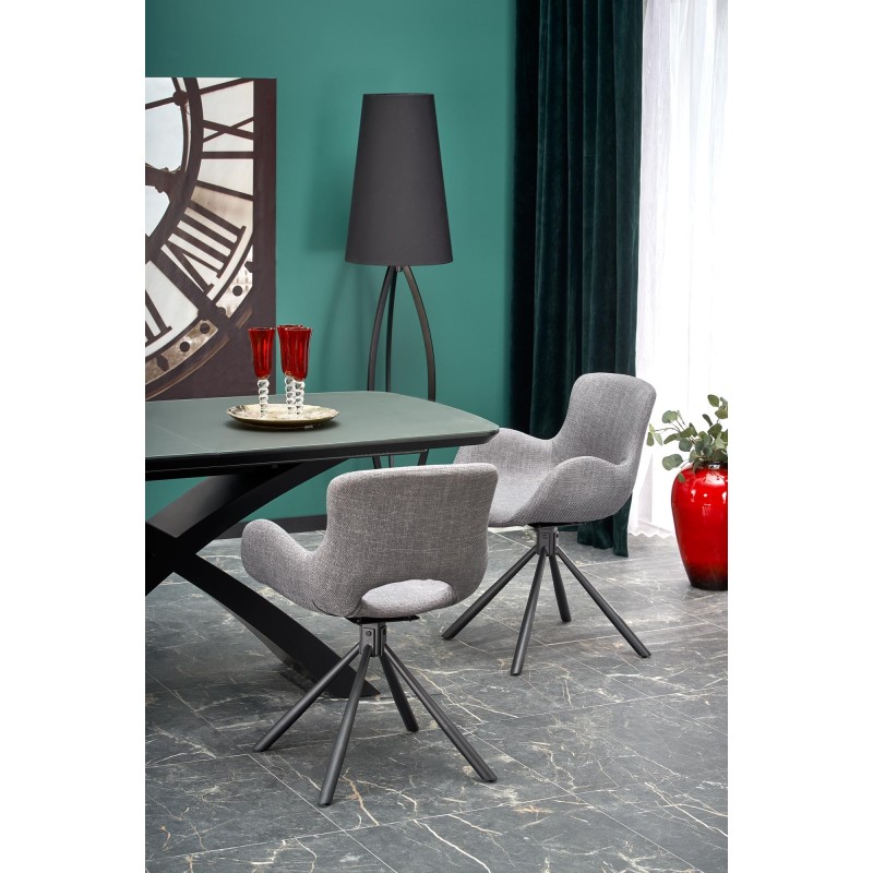 'SILVESTRO Extendable Table Top - Dark Ash, Leg - Black' 'SILVESTRO Extendable Table Top - Dark Ash, Leg - Black'