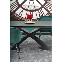 'SILVESTRO Extendable Table Top - Dark Ash, Leg - Black' 'SILVESTRO Extendable Table Top - Dark Ash, Leg - Black'