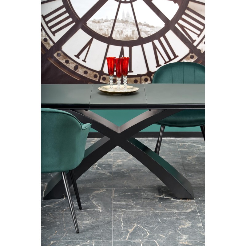 'SILVESTRO Extendable Table Top - Dark Ash, Leg - Black' 'SILVESTRO Extendable Table Top - Dark Ash, Leg - Black'