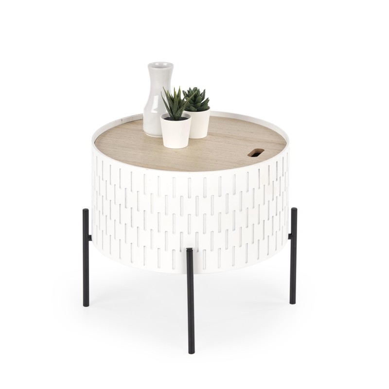'SINTRA White / Black Bench with Storage' 'SINTRA White / Black Bench with Storage'