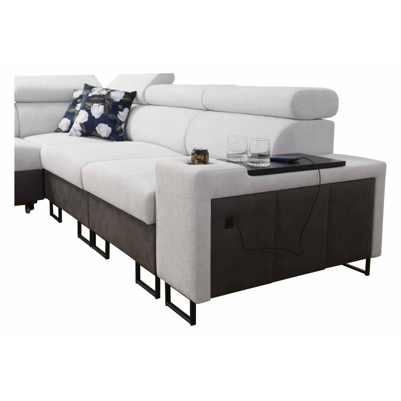 Esquina Prestige III con función de cama y puerto USB - Suave al tacto, Freya 210.02 + Tauro 8202. Esquina Prestige III con función de cama y puerto USB - Suave al tacto, Freya 210.02 + Tauro 8202.