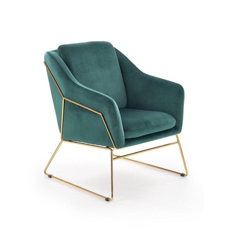 'SOFT 3 Relaxation Armchair with Golden Frame, Dark Green' 'SOFT 3 Relaxation Armchair with Golden Frame, Dark Green'