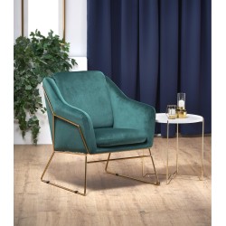 'SOFT 3 Relaxation Armchair with Golden Frame, Dark Green' 'SOFT 3 Relaxation Armchair with Golden Frame, Dark Green'
