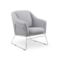 'SOFT Relaxation Armchair with Chrome Frame, Light Ash'