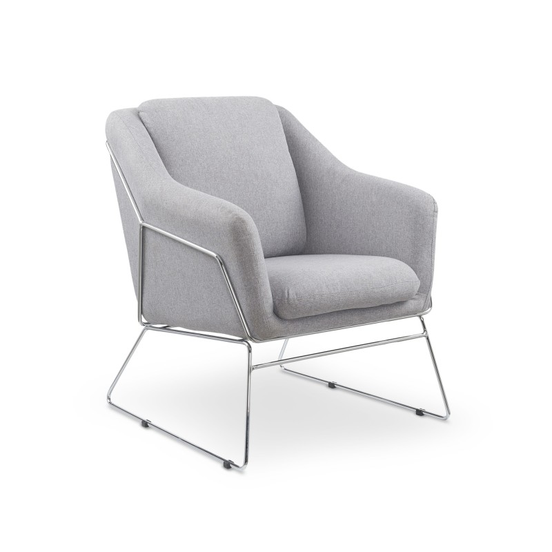 'SOFT Relaxation Armchair with Chrome Frame, Light Ash'