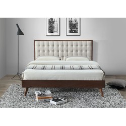 'SOLOMO Beige Bed / Walnut' 'SOLOMO Beige Bed / Walnut'