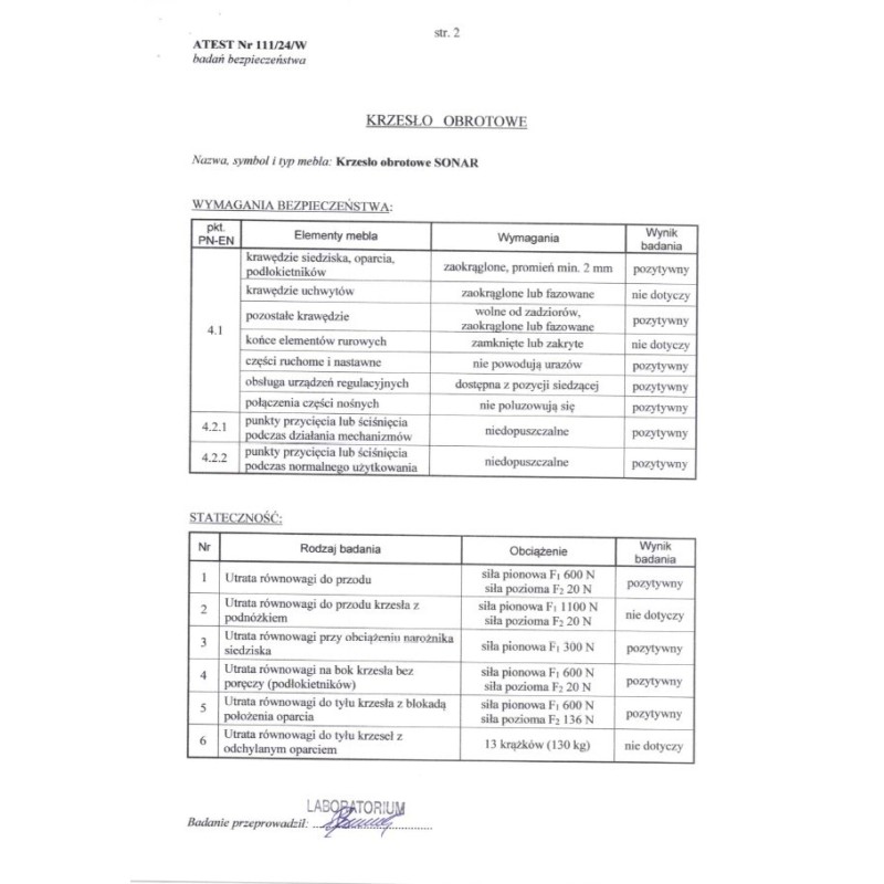 SONAR fotel gabinetowy czarny SONAR fotel gabinetowy czarny