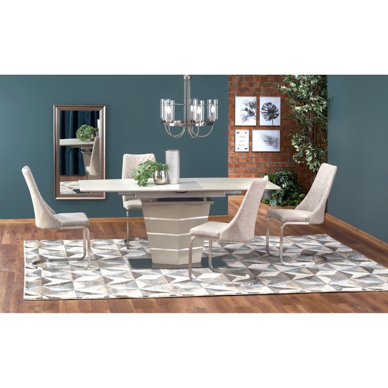 'SORENTO Extendable Beige Matte Table' 'SORENTO Extendable Beige Matte Table'