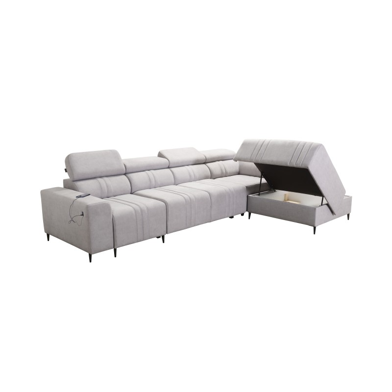 Exclusive Verona XI Corner Sofa with Sleeping Function in Velvet Fabric, Vena 13 | Your Ideal Furniture Exclusive Verona XI Corner Sofa with Sleeping Function in Velvet Fabric, Vena 13 | Your Ideal Furniture