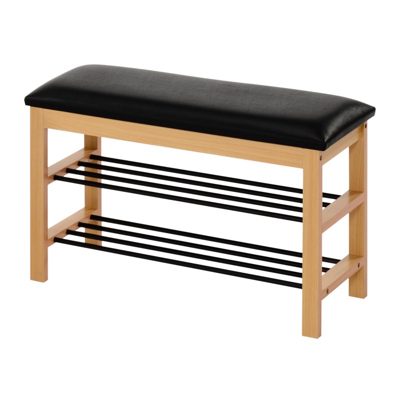 'ST11 Natural / Black Shoe Rack' 'ST11 Natural / Black Shoe Rack'