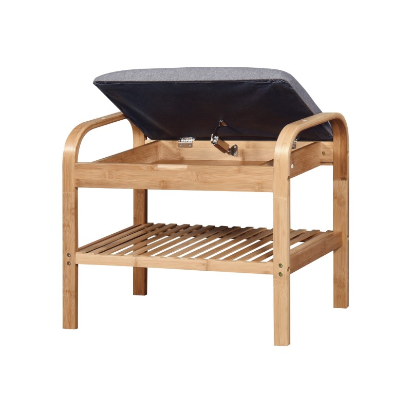 'ST12 Bamboo Bench / Shoe Rack - Ash Grey' 'ST12 Bamboo Bench / Shoe Rack - Ash Grey'