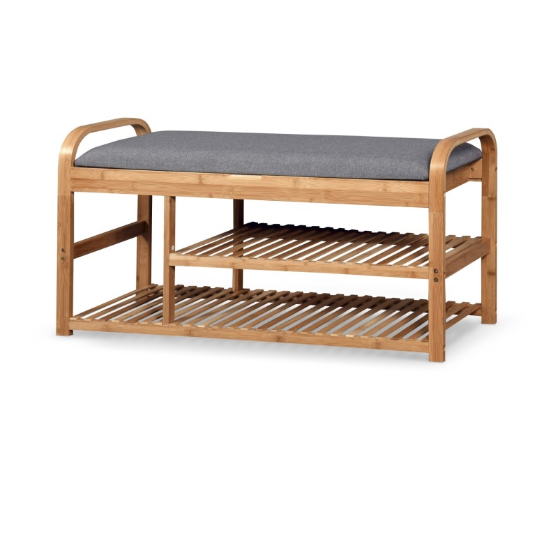 'ST13 Bench / Bamboo Shoe Rack - Ash Grey' 'ST13 Bench / Bamboo Shoe Rack - Ash Grey'