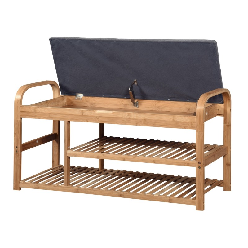 'ST13 Bench / Bamboo Shoe Rack - Ash Grey' 'ST13 Bench / Bamboo Shoe Rack - Ash Grey'
