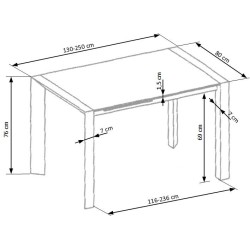 'STANFORD XL Extendable Table White' 'STANFORD XL Extendable Table White'