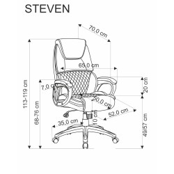 STEVEN fotel gabinetowy czarny / popielaty (1p 1szt) STEVEN fotel gabinetowy czarny / popielaty (1p 1szt)